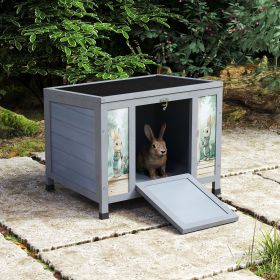 Small Outdoor Wooden Rabbit Hutch with Lockable Door & Weatherproof Roof, Openable Top, Bunny Cage Pet House for Rabbits, Guinea Pigs Cats Chicks Small Outdoor Wooden Rabbit Hutch with Lockable Door & Weatherproof Roof, Openable Top, Bunny Cage Pet House for Rabbits, Guinea Pigs Cats Chicks